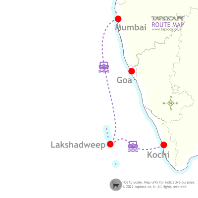 Mumbai to Lakshadweep cruise map